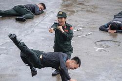 Video Cảnh sát gìn giữ hòa bình Việt Nam khổ luyện dưới mưa