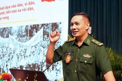 Thiếu tá Vũ Lý Huỳnh tham gia Hội thi Báo cáo viên, tuyên truyền viên giỏi năm 2026 khu vực II