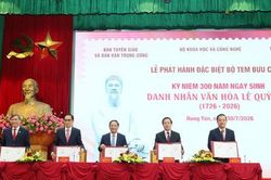 Phát hành đặc biệt bộ tem kỷ niệm 300 năm Ngày sinh Danh nhân văn hóa Lê Quý Đôn