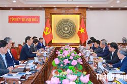 Bí thư Tỉnh ủy Lê Đức Thái tiếp và làm việc với Đoàn công tác của Tập đoàn Sumitomo Corporation