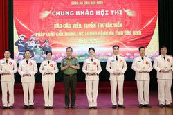 Thiếu tá Nguyễn Thị Ánh Sao giành giải Nhất Hội thi Báo cáo viên, tuyên truyền viên pháp luật giỏi