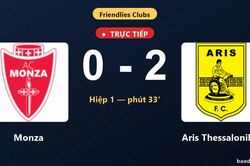 TRỰC TIẾPTrực tiếp Monza vs Aris Thessalonikis: Hiệp 2 bắt đầu, Aris Thessalonikis dẫn 2-0