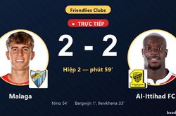 TRỰC TIẾPTrực tiếp Malaga vs Al-Ittihad FC: Malaga gỡ h&ograve;a 2-2