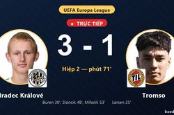 TRỰC TIẾPTrực tiếp Hradec Kr&aacute;lov&eacute; vs Tromso: Hradec Kr&aacute;lov&eacute; bị VAR từ chối b&agrave;n thắng