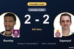 Espanyol gỡ h&ograve;a ph&uacute;t 85, Burnley v&agrave; Espanyol chia điểm