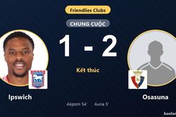 Osasuna thắng Ipswich, kh&eacute;p lại m&agrave;n rượt đuổi ở trận giao hữu