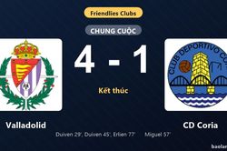 Thống kê trận đấu Valladolid 4-1 CD Coria: Valladolid thắng đậm thuyết phục