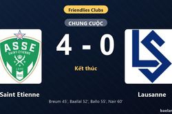 Thống kê trận đấu Saint Etienne 4-0 Lausanne: Saint Etienne thắng đậm thuyết phục