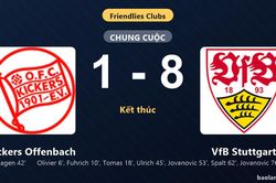 Thống kê trận đấu Kickers Offenbach 1-8 VfB Stuttgart: VfB Stuttgart thắng đậm thuyết phục