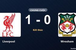 Thống kê trận đấu Liverpool 1-0 Wrexham: Liverpool giành chiến thắng chung cuộc