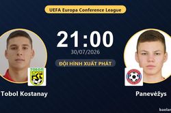 TRỰC TIẾPTrực tiếp FK Tobol Kostanay vs Panevėžys: Đội hình xuất phát