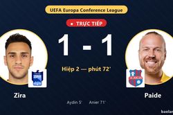 TRỰC TIẾPTrực tiếp Zira vs Paide: Paide gỡ h&ograve;a 1-1
