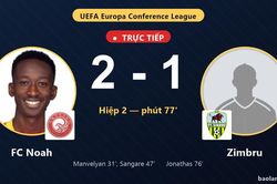 TRỰC TIẾPTrực tiếp FC Noah vs Zimbru: Zimbru r&uacute;t ngắn c&aacute;ch biệt 2-1
