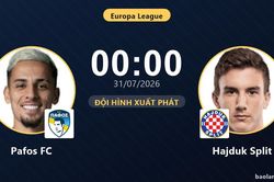 TRỰC TIẾPTrực tiếp Pafos FC vs Hajduk Split: Trận đấu đang diễn ra