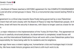 Mỹ công bố thỏa thuận giải giáp hoàn toàn Hamas
