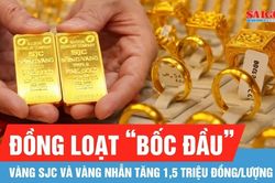 Sáng 31-7: Giá vàng trong nước tăng, cao hơn vàng thế giới gần 13 triệu đồng/lượng