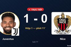 TRỰC TIẾPTrực tiếp Juventus vs Nice: Hiệp 2 bắt đầu, Juventus dẫn 1-0