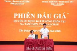 Phiên đấu giá quyền sử dụng đất nông thôn tại xã Tân Uyên