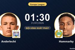 TRỰC TIẾPTrực tiếp Anderlecht vs Hammarby: Đội hình xuất phát