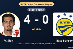 FC Sion thắng đậm Bate Borisov tại vòng loại Conference League