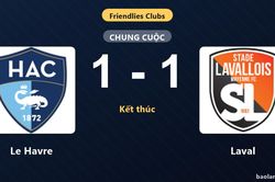 Le Havre v&agrave; Laval chia điểm trong trận giao hữu CLB
