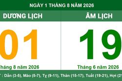 Lịch Âm Dương ngày 01/08/2026: Giờ hoàng đạo, hướng xuất hành và lưu ý phong thủy