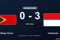 Thống k&ecirc; trận đấu Đ&ocirc;ng Timor 0-3 Indonesia: Indonesia thắng đậm thuyết phục