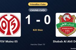 Thống kê trận đấu FSV Mainz 05 1-0 Shabab Al Ahli Dubai: A. Hanche-Olsen tỏa sáng, FSV Mainz 05 giành trọn 3 điểm