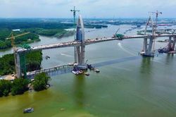 Cầu Phước An gần 5.000 tỷ đồng kết nối Đồng Nai - TP.HCM đã hợp long nhịp chính