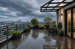 Cách bảo vệ ban công và sân thượng khi mưa lớn kéo dài