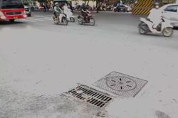 Hố sụt ở ngõ 339 phố Minh Khai đã được khắc phục
