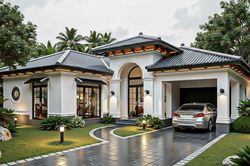 Chi phí xây nhà mái Nhật 1 tầng 4 phòng ngủ 120m² bao nhiêu?