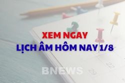 Xem ngay lịch âm dương hôm nay 1/8