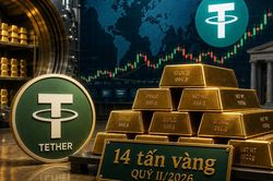 Nhà phát hành tiền điện tử Tether gom 14 tấn vàng trong quý II/2026