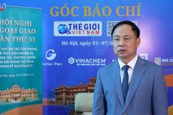 Giám đốc Sở Ngoại vụ Tp. Đà Nẵng Nguyễn Xuân Bình trả lời phỏng vấn Báo TG&VN tại Hội nghị Ngoại vụ toàn quốc