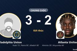 Philadelphia Union ngược dòng thắng trận, Atlanta United vẫn đứng cuối bảng