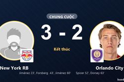 New York RB đứng thứ 7, Orlando City đứng thứ 10 sau trận rượt đuổi