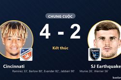 Cincinnati ngược dòng hạ SJ Earthquakes, vẫn phải chờ suất đi tiếp