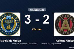 Thống kê trận đấu Philadelphia Union 3-2 Atlanta United: Philadelphia Union ngược dòng ngoạn mục