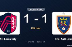 Thống kê trận đấu St. Louis City 1-1 Real Salt Lake: Hai đội chia điểm