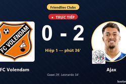 TRỰC TIẾPTrực tiếp FC Volendam vs Ajax: Hết hiệp 1, Ajax dẫn 2-0