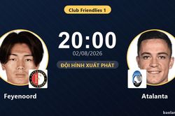 TRỰC TIẾPTrực tiếp Feyenoord vs Atalanta: Đội h&igrave;nh xuất ph&aacute;t