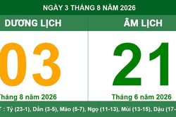 Lịch âm dương ngày 03/08/2026: Giờ hoàng đạo và hướng xuất hành may mắn