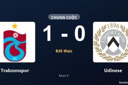 Thống kê trận đấu Trabzonspor 1-0 Udinese: Ernest Muci tỏa sáng, Trabzonspor giành trọn 3 điểm