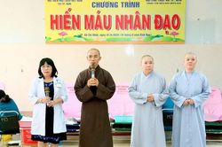 Chương trình hiến máu tình nguyện ở Học viện Phật giáo VN tại TP.HCM