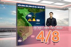 [Video] Dự báo thời tiết ngày 4/8/2026: Mưa lớn diện rộng duy trì tại Bắc Bộ, Nam Bộ chiều tối tăng mưa
