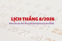 Lịch tháng 8/2026: Ngày tốt xây nhà, động thổ trong tháng 8 năm 2026