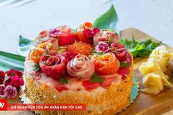 Bánh sinh nhật cá hồi: Khi sashimi và sushi được biến thành 'chiếc bánh' đẹp mắt