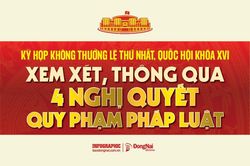[Infographic] Kỳ họp không thường lệ thứ Nhất, Quốc hội khóa XVI: Xem xét, thông qua 4 nghị quyết quy phạm pháp luật