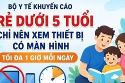 Infographic Bộ Y tế khuyến cáo trẻ dưới 5 tuổi chỉ nên xem thiết bị có màn hình tối đa 1 giờ mỗi ngày